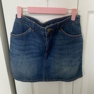 H&M Dark Blue Denim Mini Skirt